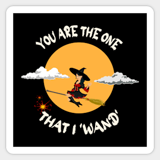 funny halloween - you are the one that i wand- white design w1 Sticker